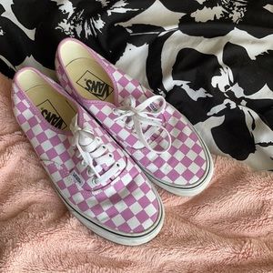 •Pink checkers vans
